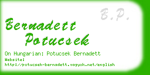 bernadett potucsek business card